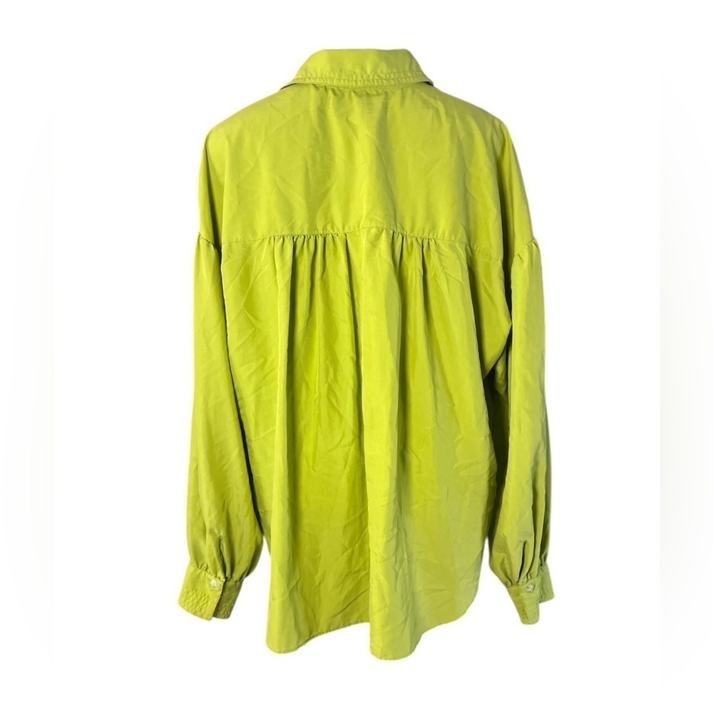 Free People Love Until Tomorrow Poet Blouse XS Green Long Sleeve Boho - Picture 5 of 12